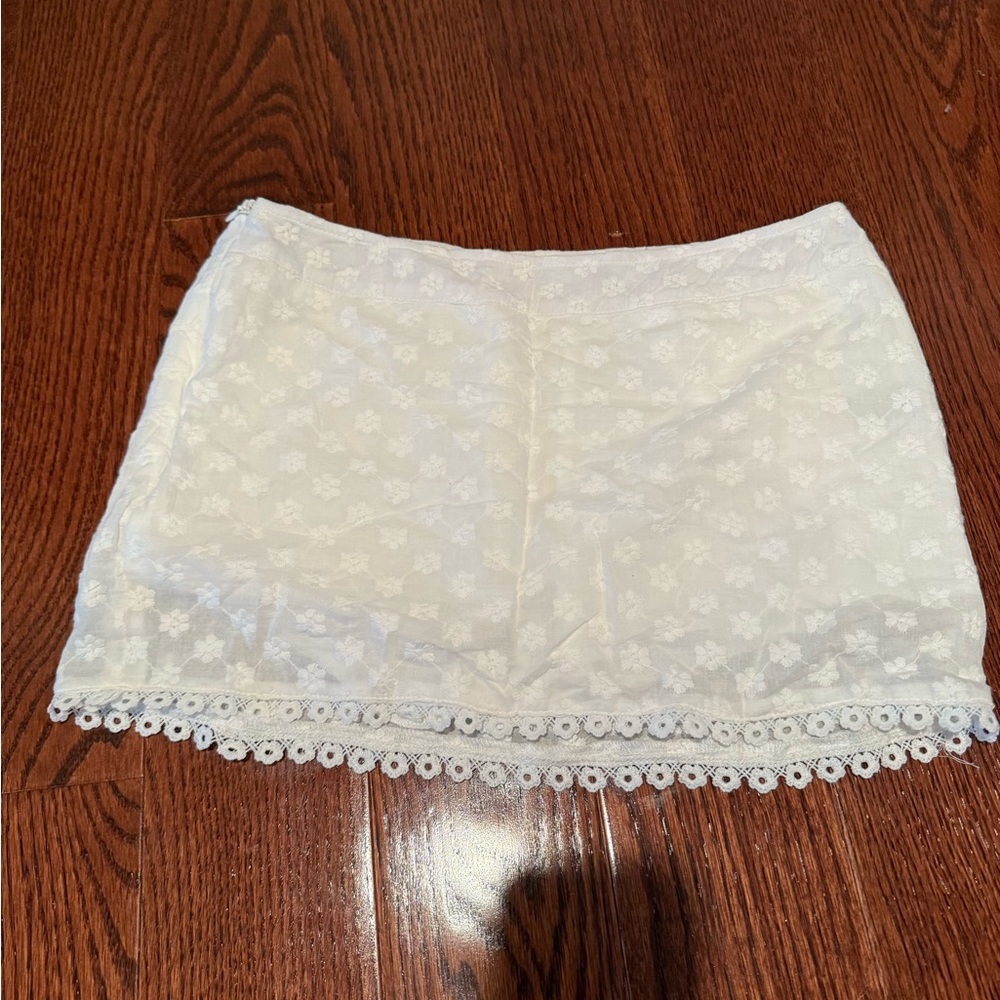 White Lace Mini Skirt